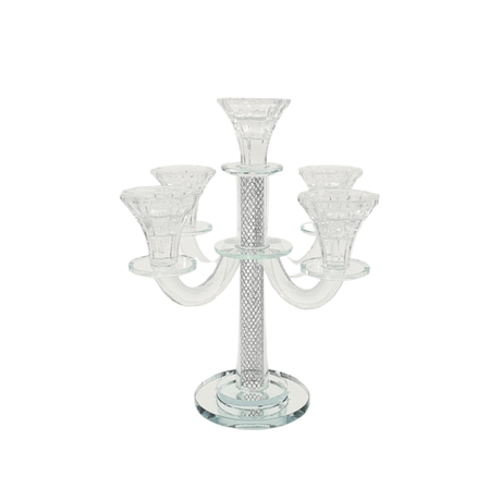 Crystal Candelabra 5 Branch 13053 {Judaica-Lecht-Candlesticks, Candelabra} Manchester Judaica