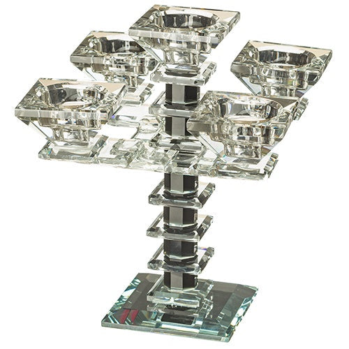 Crystal Candelabra - 5 Branch {Judaica-Lecht-Candlesticks, Candelabra} Manchester Judaica