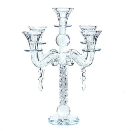 Crystal Candelabra 5 Branch Zd190 {Judaica-Lecht-Candlesticks, Candelabra} Manchester Judaica