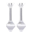 Crystal Candlesticks Pair 13Cm {Judaica-Lecht-Candlesticks, Candelabra} Manchester Judaica