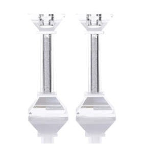 Crystal Candlesticks pair 13cm Judaica-Lecht-Candlesticks, Candelabra 12163 Manchester Judaica