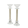 Crystal Candlesticks Pair 24Cm 13061 {Judaica-Lecht-Candlesticks, Candelabra} Manchester Judaica