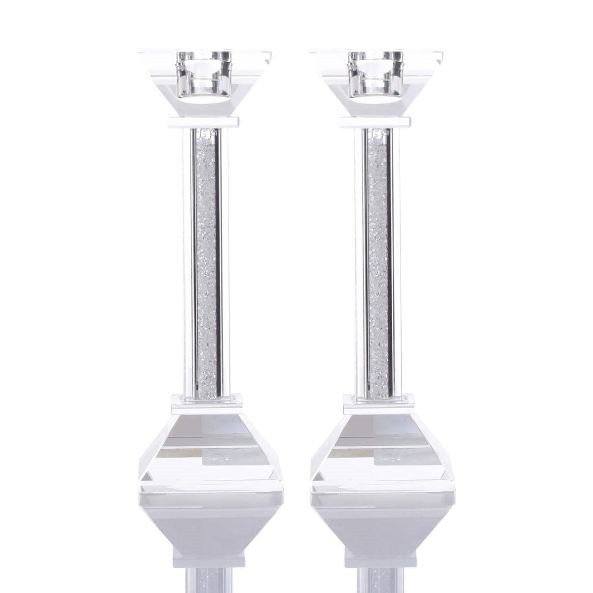 Crystal Candlesticks Pair 24Cm {Judaica-Lecht-Candlesticks, Candelabra} Manchester Judaica