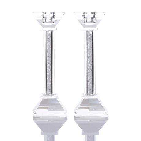 Crystal Candlesticks Pair 24Cm {Judaica-Lecht-Candlesticks, Candelabra} Manchester Judaica