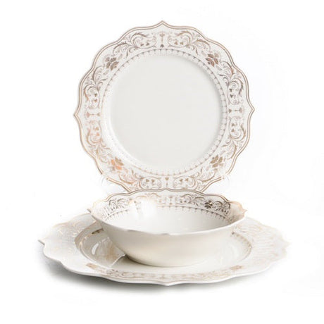 Dinner Set - Fortune Gold 18 {Judaica-Tabletop-Dinner Plate Sets} Manchester Judaica