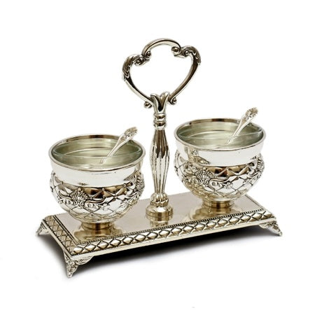 Double Salt Cellar Judaica-Tabletop-Salt Holder 12365 Manchester Judaica