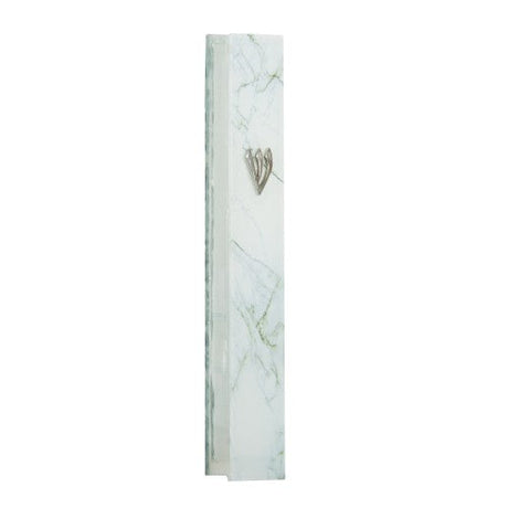 Glass Mezuzah 15cm - White and Gray Judaica-Home-Mezuzah Holder 23170 Manchester Judaica