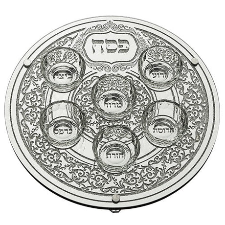 Glass Pesach Plate 36cm Holiday-Pesach-Ka’arah Pesach Plates 445789 Manchester Judaica