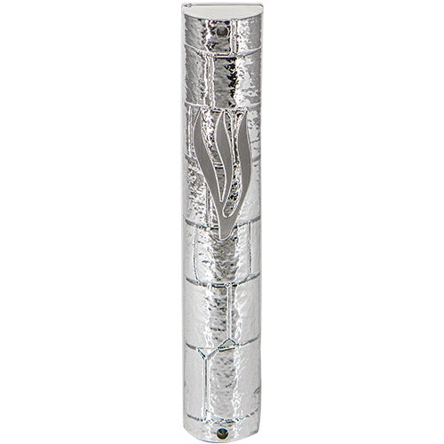 Plastic Mezuzah 15cm - Kosel Stones - Silver Judaica-Home-Mezuzah Holder 423107 Manchester Judaica