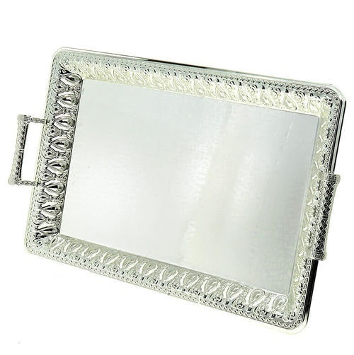 Silver Plated Tray With Handles {Judaica-Lecht-Lecht Trays} Manchester Judaica