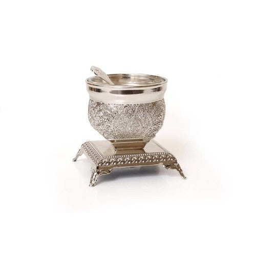 Single Salt Cellar + spoon Judaica-Tabletop-Salt Holder 12413 Manchester Judaica