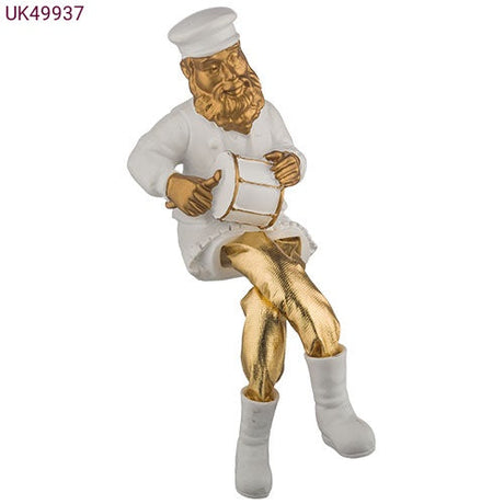 Sitting Figurine Playing On Drum {Judaica-Home-Polyresin Sitting} Manchester Judaica