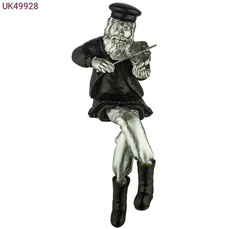 Sitting Figurine Playing on Violin - black Judaica-Home-Polyresin Sitting 449928 Manchester Judaica