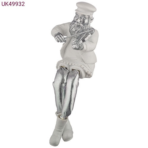 Sitting Figurine Playing on Violin - white Judaica-Home-Polyresin Sitting 449932 Manchester Judaica