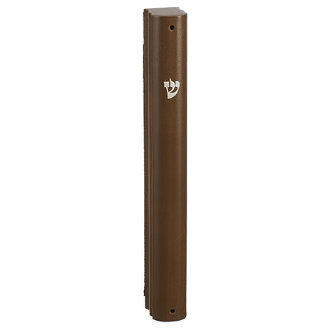 Wood Mezuzah 15cm - Round - Brown Judaica-Home-Mezuzah Holder 23280 Manchester Judaica