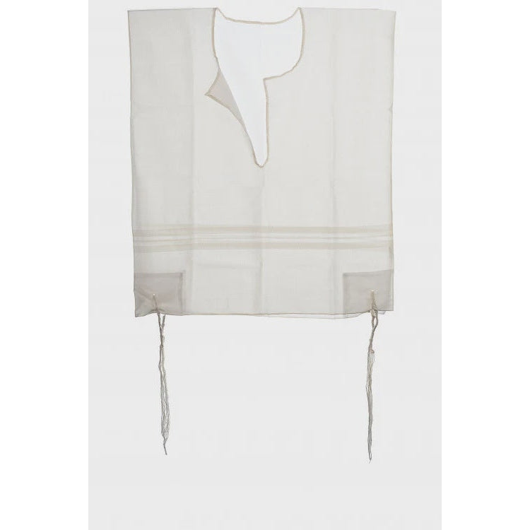 Wool Tzitzis White Stripes {Judaica-Clothing-Tzitzit & Accessories} Manchester Judaica